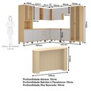 Ver imagem 4 de Cozinha Completa 100 Mdf 11 Peças Espaço Micro-ondas e Tampo 548cm Aura Luciane Móveis
