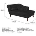Ver imagem 3 de Diva Recamier Dora 140cm Lado Direito Preto