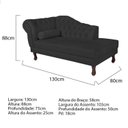 Ver imagem 3 de Diva Recamier Dora 130cm Lado Direito Preto