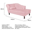 Ver imagem 3 de Diva Recamier Dora 140cm Lado Direito Rosa Bebê