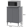 Balcão Microondas 2 Portas Multiuso Ej Móveis Cozinha:cinza - 3