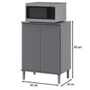 Ver imagem 3 de Balcão Microondas 2 Portas Multiuso Ej Móveis Cozinha:cinza
