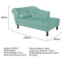 Ver imagem 3 de Diva Recamier Dora 160cm Lado Direito Suede Azul Tiffany