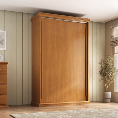 Guarda-Roupa 2 Portas de Correr 3 Gaveta Interna 1,50m Madeira Maciça