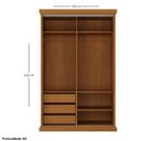 Ver imagem 4 de Guarda-Roupa 2 Portas de Correr 3 Gaveta Interna 1,50m Madeira Maciça