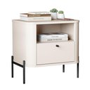 Ver imagem 4 de Mesa de Cabeceira Vera 1 Gaveta MDF Off White Preto Bechara