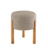 Puff Redondo Pés em Madeira Maciça:areia - 2
