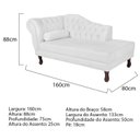 Ver imagem 3 de Diva Recamier Dora 160cm Lado Direito Suede Branco