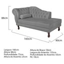 Ver imagem 3 de Diva Recamier Dora 160cm Lado Direito Suede Cinza