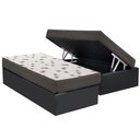 Ver imagem 1 de Cama Box Baú Solteiro: Colchão Espuma Ortobom D45 Light + Base CRC Suede Gray(88x188)