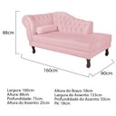 Ver imagem 3 de Diva Recamier Dora 160cm Lado Direito Suede Rosa Bebê
