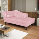 Ver imagem 1 de Diva Recamier Dora 160cm Lado Direito Suede Rosa Bebê