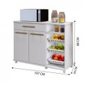 Ver imagem 4 de Fruteira Salinas 01 Gaveta 02 Portas e 03 Cestoss Removíveis Arte Móveis Branco