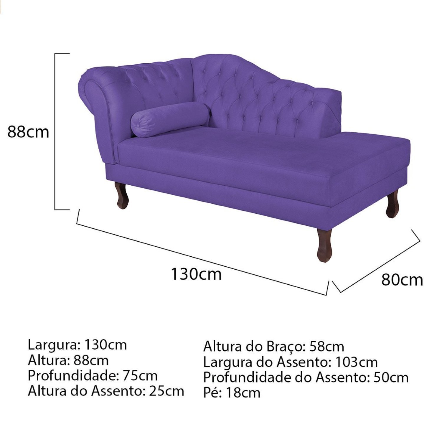 Diva Recamier Dora 130cm Lado Direito Corano - 3