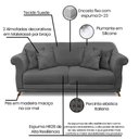 Ver imagem 3 de Sofá 3 Lugares Pé de Madeira Julieta 200 Cm Suede Cinza S04 - D'Rossi