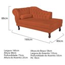Ver imagem 3 de Diva Recamier Dora 160cm Lado Direito Suede Laranja Terracota