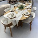 Ver imagem 3 de Mesa de Jantar Orgânica Breeze 2,20 X 1,20m 8 Lugares Lâmina Natural de Madeira Damasco