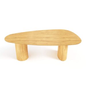 Mesa de Jantar Orgânica Breeze 2,20 X 1,20m 8 Lugares Lâmina Natural de Madeira Damasco