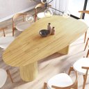 Ver imagem 2 de Mesa de Jantar Orgânica Breeze 2,20 X 1,20m 8 Lugares Lâmina Natural de Madeira Damasco