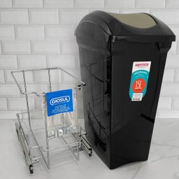 Lixeira de Cozinha 15L de Embutir com Corrediças Telescópicas Deslizantes Giosul Preto - 5
