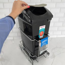 Lixeira de Cozinha 15L de Embutir com Corrediças Telescópicas Deslizantes Giosul Preto - 2