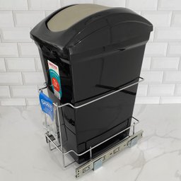 Lixeira de Cozinha 15L de Embutir com Corrediças Telescópicas Deslizantes Giosul Preto - 4