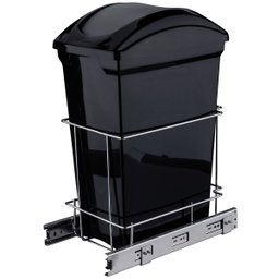 Lixeira de Cozinha 15L de Embutir com Corrediças Telescópicas Deslizantes Giosul Preto - 1