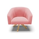 Ver imagem 3 de Kit 02 Poltronas Giratória Stella Suede Base Madeira MA30 - D’Rossi - Rose