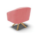 Ver imagem 5 de Kit 02 Poltronas Giratória Stella Suede Base Madeira MA30 - D’Rossi - Rose