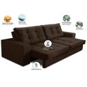 Ver imagem 2 de Sofá Retrátil e Reclinável 3 Lugares 2,10m com Molas Melissa Suede Marrom Rover & Beato