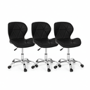 Ver imagem 2 de Conjunto 3 Cadeiras Office Eiffel Slim Giratória Ajustável Preta