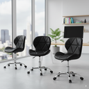 Ver imagem 3 de Conjunto 3 Cadeiras Office Eiffel Slim Giratória Ajustável Preta
