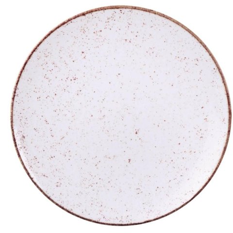 Jogo 12 Pratos Rasos Tramontina Rústico Marrom Porcelana 28cm Restaurante Mesa Posta
