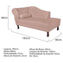 Ver imagem 3 de Diva Recamier Dora 185cm Lado Direito Rosa Rosê