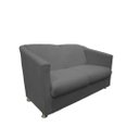 Ver imagem 2 de Namoradeira Decorativa Biane Suede Cinza 2 Lugares Pés Cromado Mz Decor
