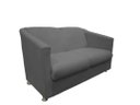 Ver imagem 2 de Namoradeira Decorativa Biane Suede Cinza 2 Lugares Pés Cromado Mz Decor