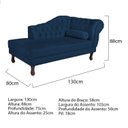 Ver imagem 3 de Diva Recamier Dora 130cm Lado Esquerdo Azul Marinho