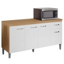 Ver imagem 2 de Balcão de Cozinha Gabriela com Tampo 150cm Amêndoa Branco - Ajl