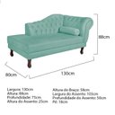 Ver imagem 3 de Diva Recamier Dora 130cm Lado Esquerdo Azul Tiffany