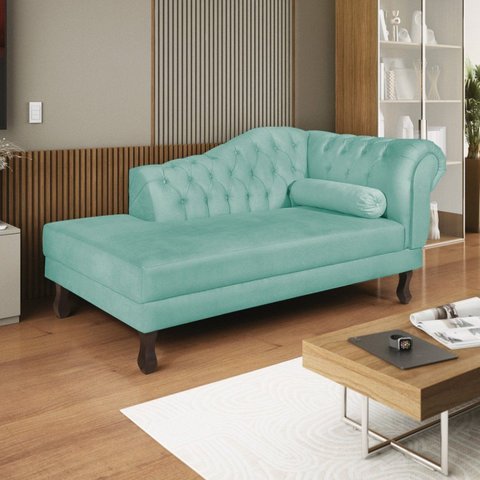 Diva Recamier Dora 130cm Lado Esquerdo Azul Tiffany