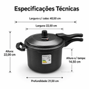 Ver imagem 2 de Panela de Pressão 4,5LITROS 2 em 1 Preta Alumínio Antiaderente Fechamento Externo