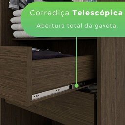 Guarda Roupa 6 Portas 2 Gavetas Portugal Frison Imop Móveis Cacau - 10