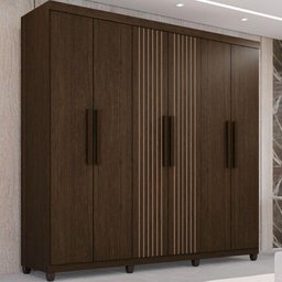 Guarda Roupa 6 Portas 2 Gavetas Portugal Frison Imop Móveis Cacau - 1