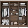 Guarda Roupa 6 Portas 2 Gavetas Portugal Frison Imop Móveis Cacau - 7