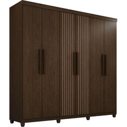 Guarda Roupa 6 Portas 2 Gavetas Portugal Frison Imop Móveis Cacau - 8