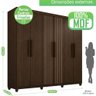 Guarda Roupa 6 Portas 2 Gavetas Portugal Frison Imop Móveis Cacau - 4