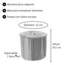 Ver imagem 5 de Kit Jogo Porta Mantimentos Lata Alumínio Fosco 5 Peças