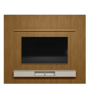 Painel Ripado Modular 3.0 para Tv até 75 com Nicho e Prateleira Emily-nature-offwhite - Edecasamovei