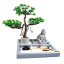 Ver imagem 1 de Terrário Bandeja Areia Altar Jardim Zen Decorativo Buda Madeira 20cm