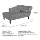 Ver imagem 3 de Diva Recamier Dora 130cm Lado Esquerdo Cinza